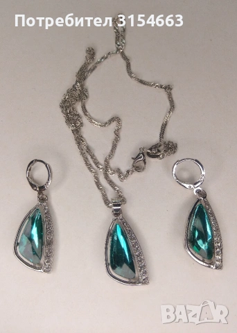 Комплект колие и обици , снимка 6 - Бижутерийни комплекти - 54261417