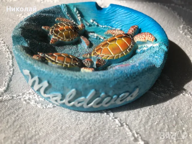 Пепелник Maldives /купичка за дребни бижута с 3D костенурки - екзотичен сувенир от Малдивите, нов , снимка 8 - Пепелници и декоративни съдове - 55874474