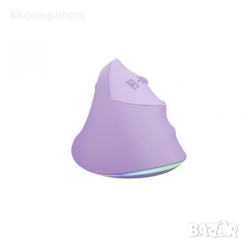 Natec Vertical Mouse Crake 2 Pro Жична оптична мишка- 12800DPI, RGB, 6 бутона, Лилава, снимка 2 - Клавиатури и мишки - 52807318