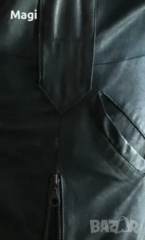 Дамско яке естествена кожа L-XL, тъмнозелено, снимка 2 - Якета - 56336069