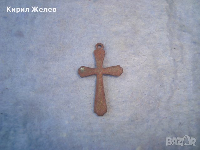 СТАРО ПАТИНИРАНО МЕДНО-БРОНЗОВО КРЪСТЧЕ МАЙСТОРСКО 20647, снимка 6 - Антикварни и старинни предмети - 36950735