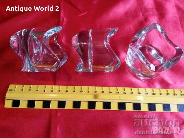 Комплект Шведски Свещници КРИСТАЛНО Стъкло, снимка 5 - Антикварни и старинни предмети - 53197114