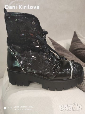 Дамски боти тип кубинки, снимка 2 - Дамски боти - 30091434