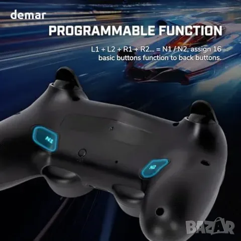 2бр. безжични гейм контролери за PS4/PC с RGB и вибрации, снимка 6 - Джойстици и геймпадове - 55933493