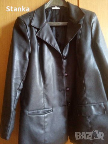 Черно кожено сако