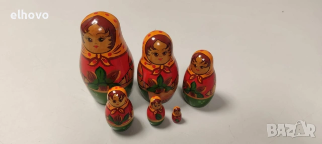Руски матрьошки 6 части, снимка 2 - Антикварни и старинни предмети - 53364267