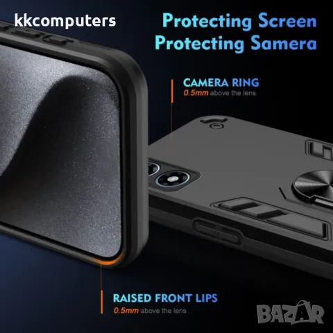 Motorola Moto G Play (2024) Удароустойчив Ring Holder2 Калъф и Протектор, снимка 5 - Калъфи, кейсове - 49920809