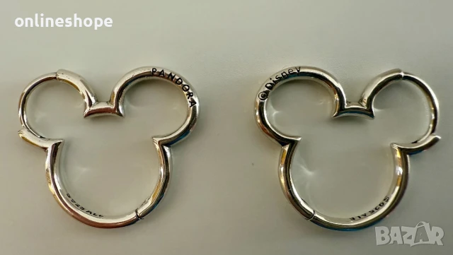 ALE S925 Сребърни обеци Pandora Disney Mickey Mouse , снимка 3 - Обеци - 50975782