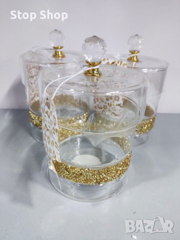 Буркани стъклени с декорация 