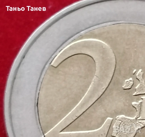 Много рядка грешно отсечена цена Гръцка Монета от Две Евро със буквата (S) 2002г