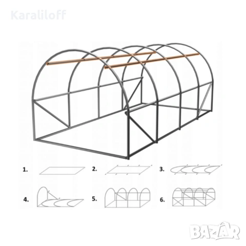 Градиснка оранжерия със стабилна конструкция - перфектен микроклимат за вашите растения - 6 х 3 х 2м, снимка 6 - Оранжерии - 53972114
