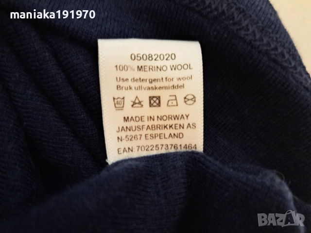 Janus Merino Wool (L) и (М) 4 мъжки термо блузи мерино 100% Merino Wool , снимка 17 - Спортни дрехи, екипи - 48987106