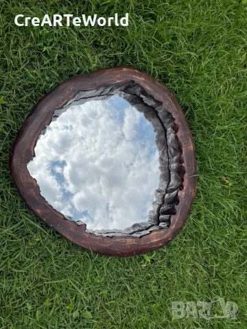 Огледало за баня От масивна дървесина и скандинавски мъх , снимка 6 - Огледала - 29214868