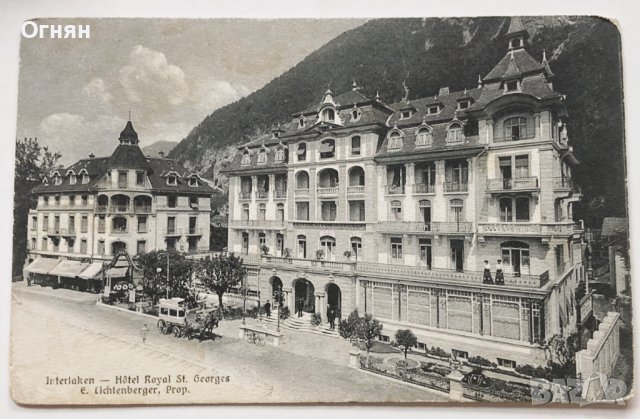 Стара черно-бяла картичка Женева 1909