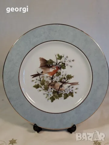 декоративна порцеланова чиния с птици 8/1