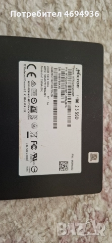 ssd 256GB micron.на 75дни ползван , снимка 2 - Твърди дискове - 52925282