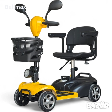 Електрическа четириколка BULLMAX N1, Електрическа спирачка, 350W, Сгъваема, Червена, снимка 2 - Инвалидни колички - 52570108