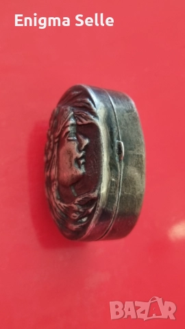 Винтидж кутия за хапчета от стерлингово сребро в стил Ар Нуво, снимка 4 - Други ценни предмети - 52534090