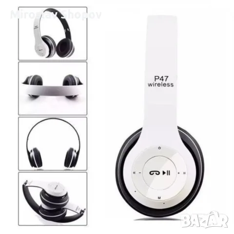 Безжични Bluetooth слушалки P47, Bluetooth 4.2+EDR, Вграден микрофон, MicroSD слот, MP3 плеър