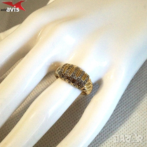 Пръстен с 14К златно покритие 224863, снимка 4 - Пръстени - 54076551