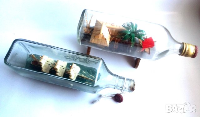 бутилки с диорама от 1970г, снимка 2 - Декорация за дома - 42672214