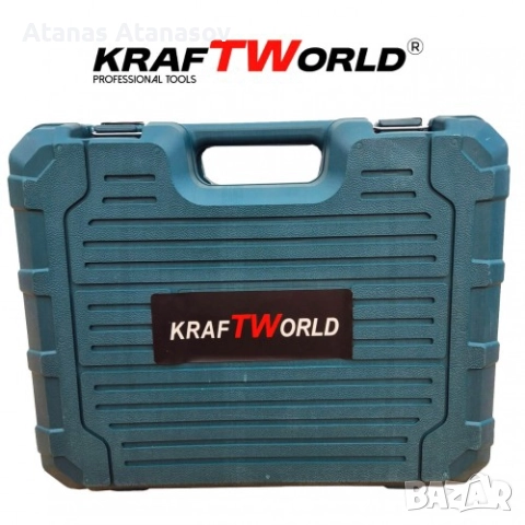Акумулаторен Винтоверт KraftWorld – комплект с всички важни инструменти. 
