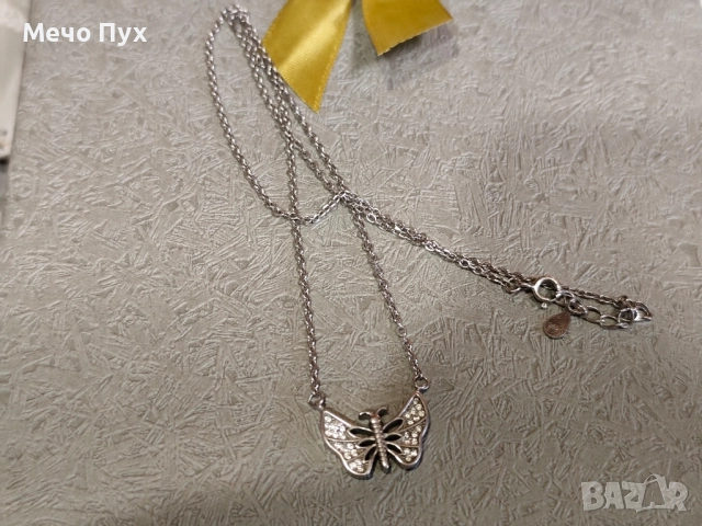 Сребърен синджир с висулка Пеперуда (345)