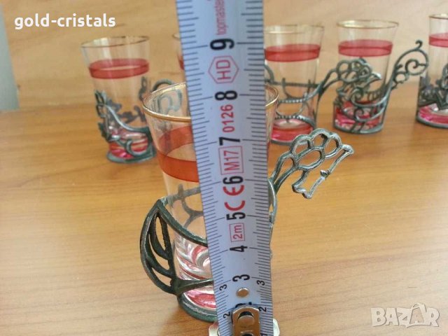  Руски чашки  стакани подстакани стъкло и метал , снимка 4 - Антикварни и старинни предмети - 30295603