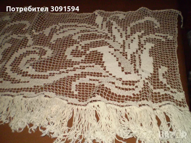 Старинна дантелена завеса Ръчно изработена дантела, снимка 3 - Други ценни предмети - 48439652