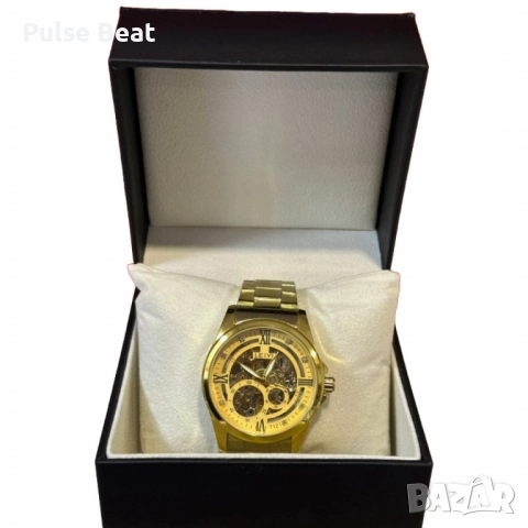 Златист мъжки часовник LEIYI с модерен дизайн циферблат, снимка 6 - Мъжки - 52055527