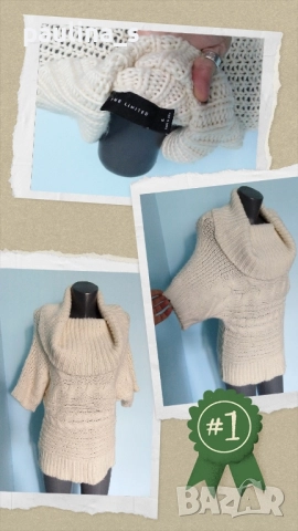 Два различни броя / Вълнен пуловер с къс ръкав "The limited" , снимка 2 - Блузи с дълъг ръкав и пуловери - 33376485