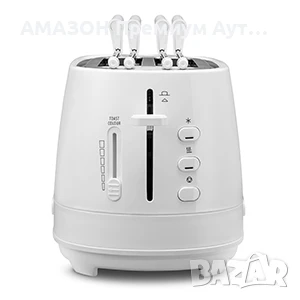 Двоен Тостер De Longhi CTLAP2203 с щипки 550W,контрол на изпичане/затопляне/размразяване/гасене, снимка 2 - Тостери - 50781648