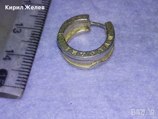 BVLGARI БУЛГАРИ Стара МАРКОВА СРЕБЪРНА ОБЕЦА СРЕБРО 925 с АНГЛИЙСКИ ТИП ЗАКОПЧАВАНЕ 39975, снимка 4 - Обеци - 42762961