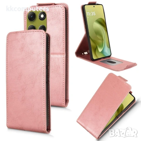 Магнитен вертикален кожен калъф тип портфейл за Motorola Moto G86 5G с катарама, снимка 3 - Калъфи, кейсове - 53110750