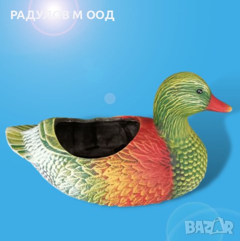 Градинска фигура керамика Плуваща патица - кашпа / 9512, снимка 2 - Градински мебели, декорация  - 44291026