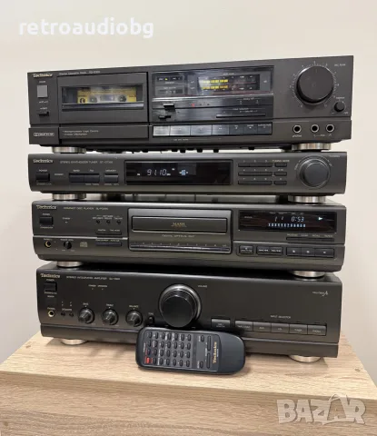 🔊Ретро аудио сет TECHNICS - усилвател с дистанционно, CD плеър, дек, тунер и колони🔉, снимка 5 - Аудиосистеми - 55713586