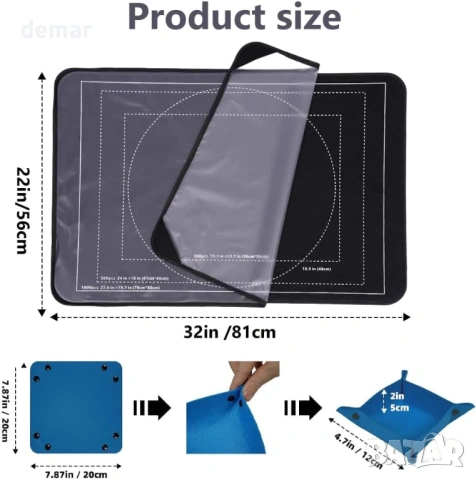 Сгъваема подложка за пъзели до 1000 части с 8 тави за сортиране 1 прозрачен капак, черна, снимка 2 - Пъзели - 53961437