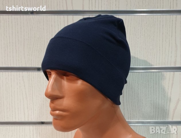 Нова зимна шапка с подгъв в цвят индиго, снимка 11 - Шапки - 39325511