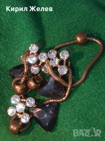 ШАРМАНТНА ВИНТИДЖ АРТ ОГЪРЛИЦА КОЛИЕ с ФАСЕТИРАНИ БЛЕСТЯЩИ КРИСТАЛИ 47087, снимка 10 - Колиета, медальони, синджири - 46801218