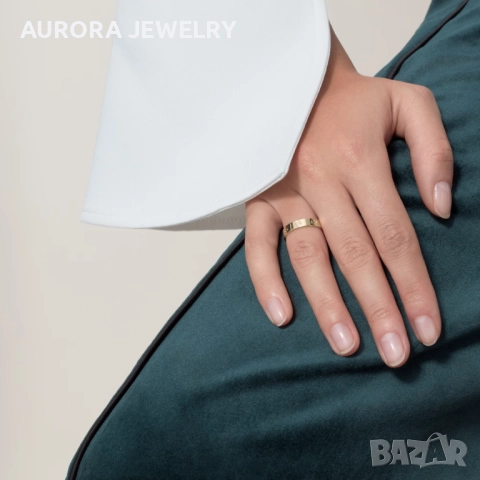 CARTIER Gold Love Band Унисекс (Мъжки / Дамски) Пръстен, снимка 11 - Пръстени - 52916831