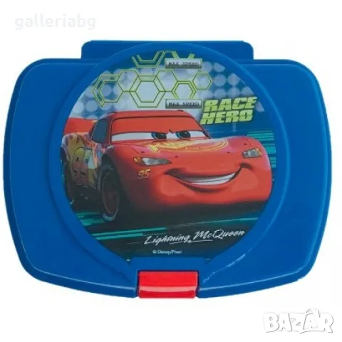 Детска кутия за сандвичи Disney Cars със закопчалка 