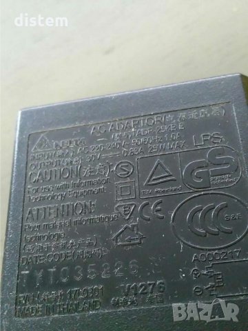 Delta Electronics Adp-25fb 30v 0,83А  AC адаптер захранване за Dell A940 Lexmark Z65, снимка 2 - Кабели и адаптери - 34900300
