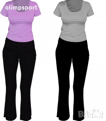 Дамски панталон и блуза комплект за спорт. Подходящи за тренировки по йога, пилатес, гимнастика. Мат, снимка 2 - Спортни екипи - 31781567