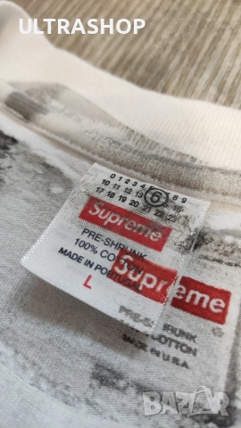 Supreme x MM6 Maison Margiela box logo T-shirt L size , снимка 2 - Тениски - 52826566