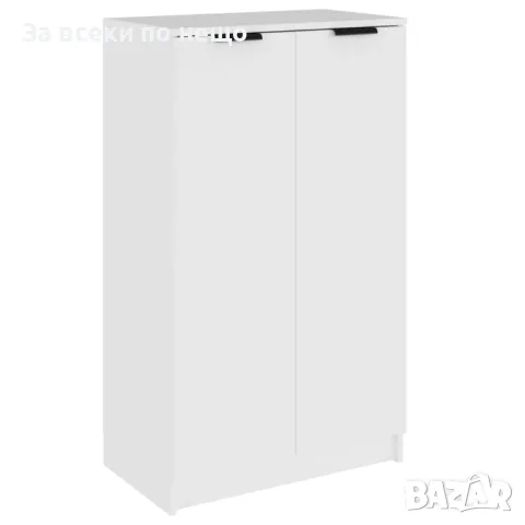 Шкаф за обувки, бял, 59x35x100 см, инженерно дърво