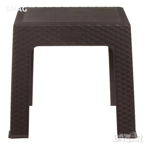 Помощна Маса за двор Пластмасов кафяв ратан 48x48x41см S_1247875, снимка 2 - Маси - 50048016