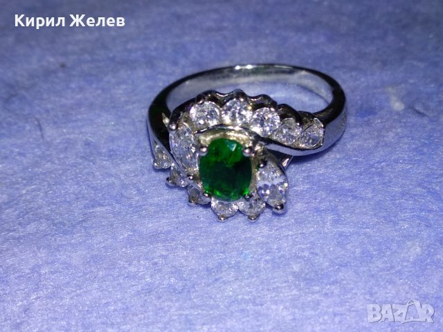 ПРЕКРАСЕН СКЪПОЦЕНЕН ПОСРЕБРЕН МЕДЕН АР НУВО ПРЪСТЕН с ЮВЕЛИРНО ФАСЕТИРАН ПЕРИДОТ и ЦИРКОНИ 37382, снимка 6 - Пръстени - 40689868