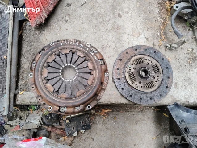 Съединител - Феродов + Притискателен Диск За Тойота Карина 1.6И 16В 1995г / Toyota Carina 1.6I 16V