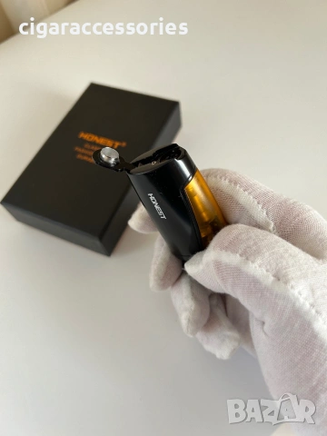 HONEST 3 Jet Torch запалка за пури с подаръчна кутия, снимка 3 - Запалки - 54350969