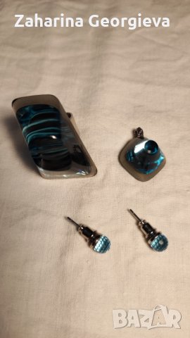 Комплект пръстен, висулка и обици , снимка 5 - Бижутерийни комплекти - 37331001